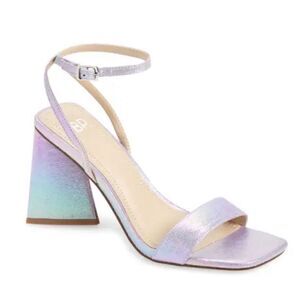 BP Sandals Womens Size 10 Lilac Parker Ankle Strap Chunky Triangular Heels